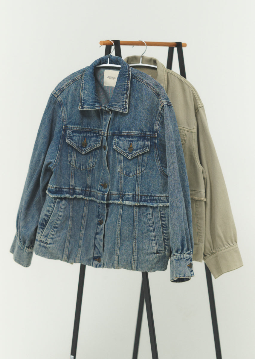 バルーンシルエットデニムブルゾン