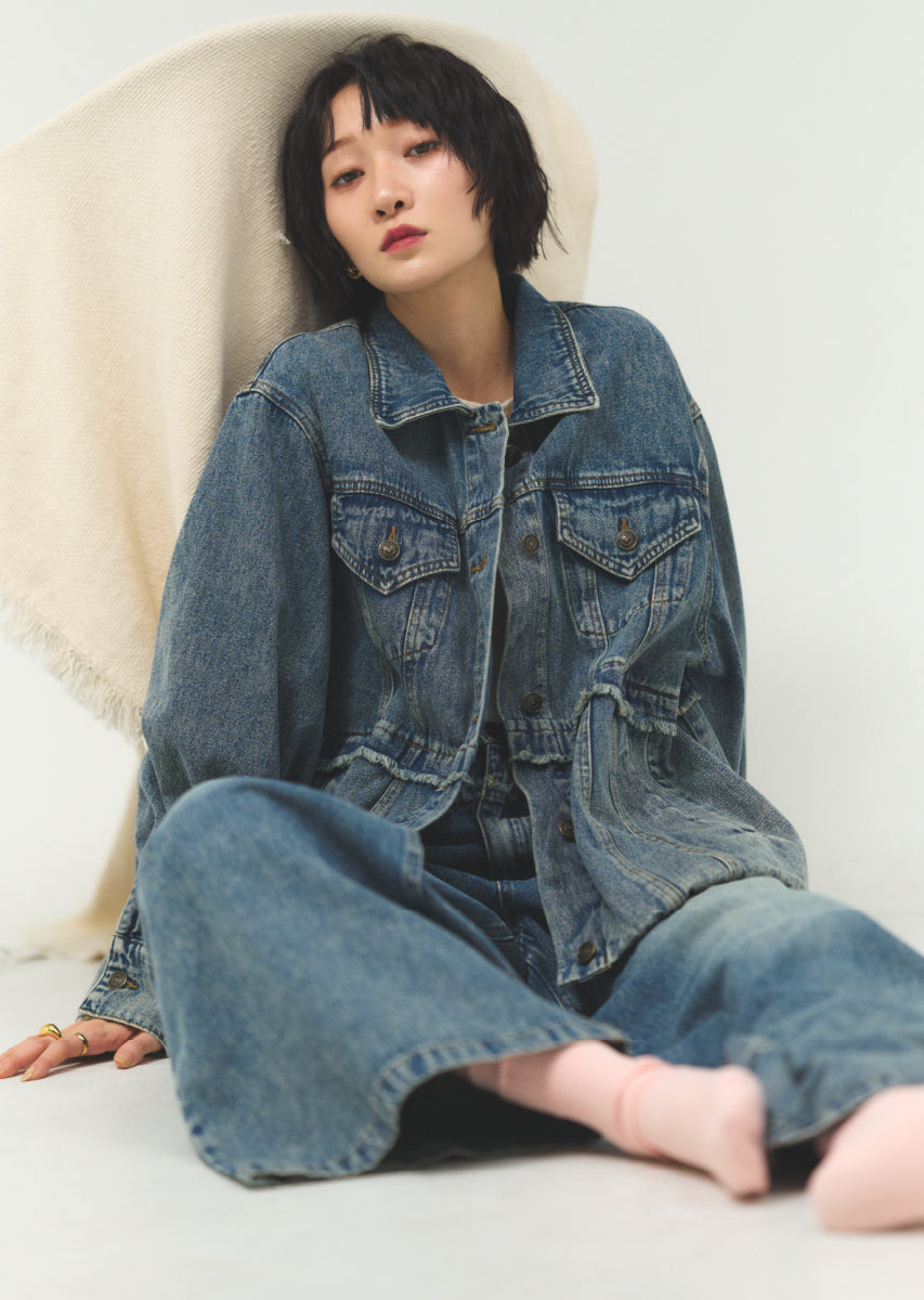 バルーンシルエットデニムブルゾン
