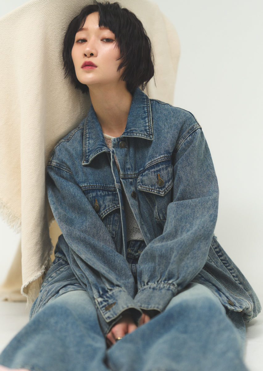 バルーンシルエットデニムブルゾン