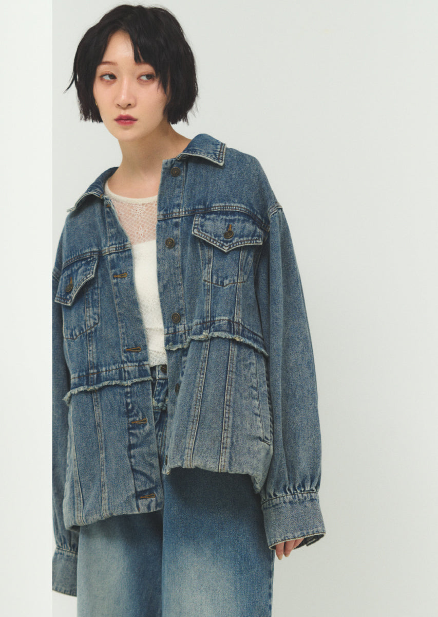 バルーンシルエットデニムブルゾン