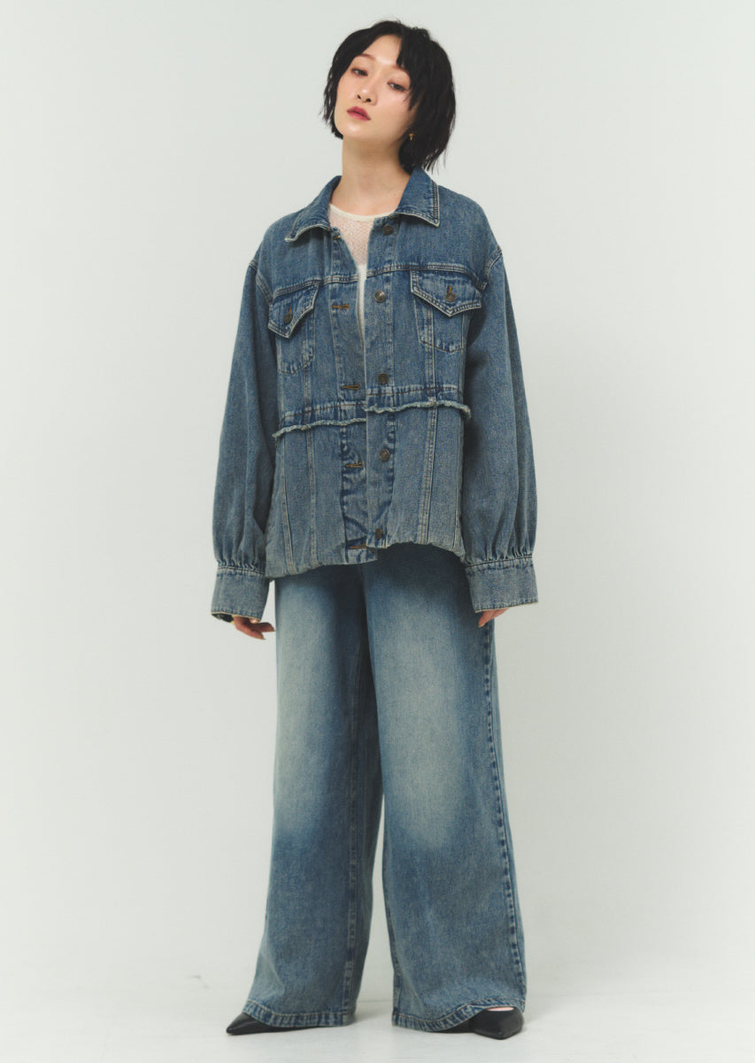 バルーンシルエットデニムブルゾン