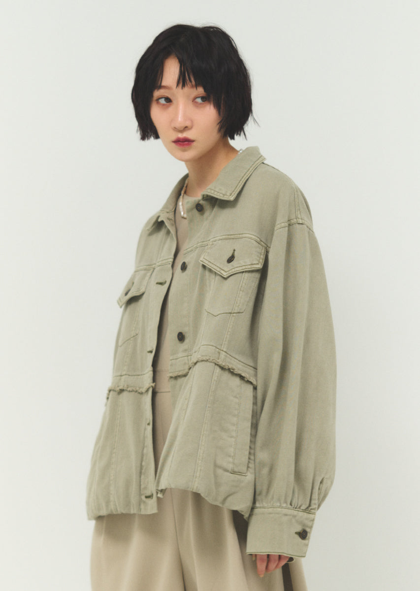 バルーンシルエットデニムブルゾン