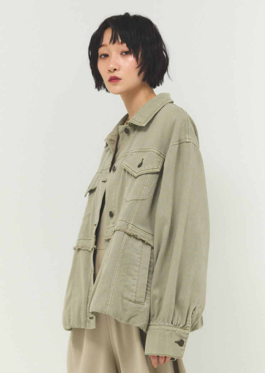 バルーンシルエットデニムブルゾン