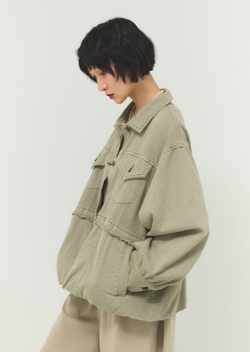 バルーンシルエットデニムブルゾン