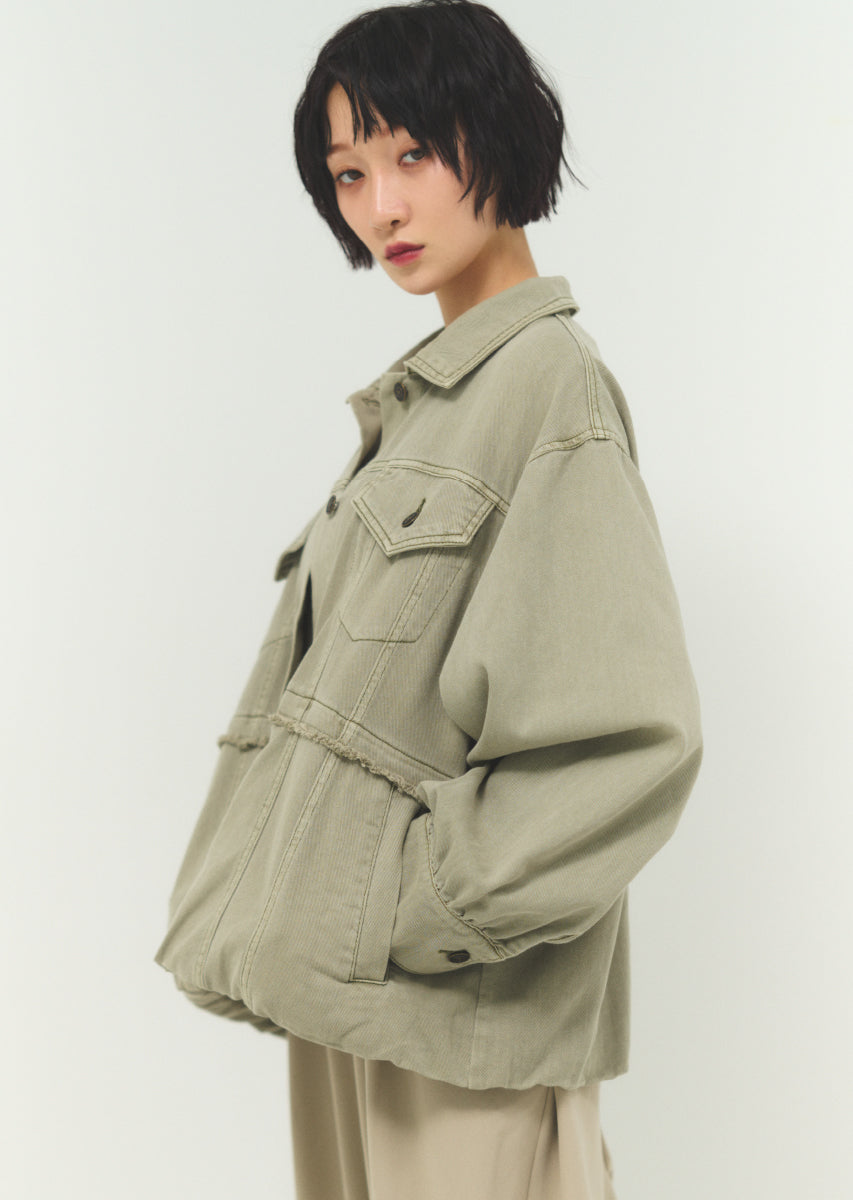 バルーンシルエットデニムブルゾン