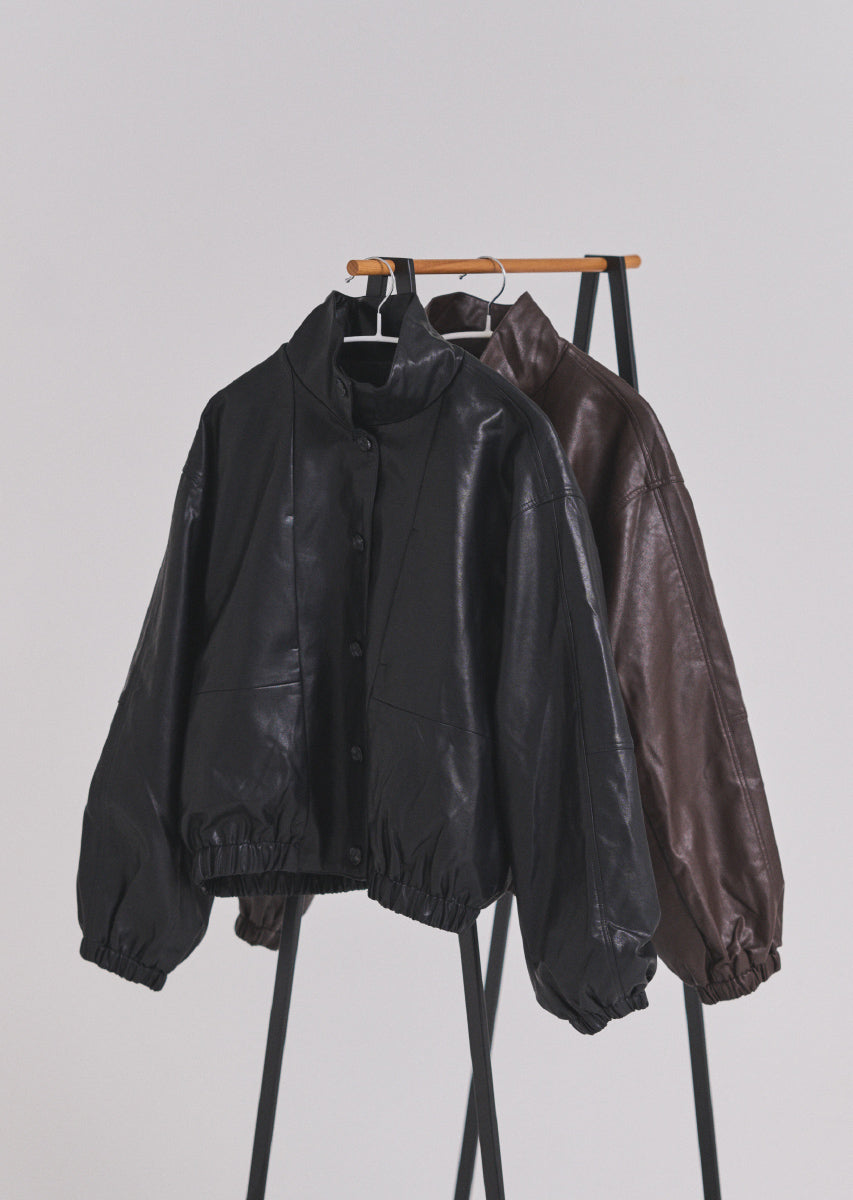 フェイクレザーオーバーブルゾン