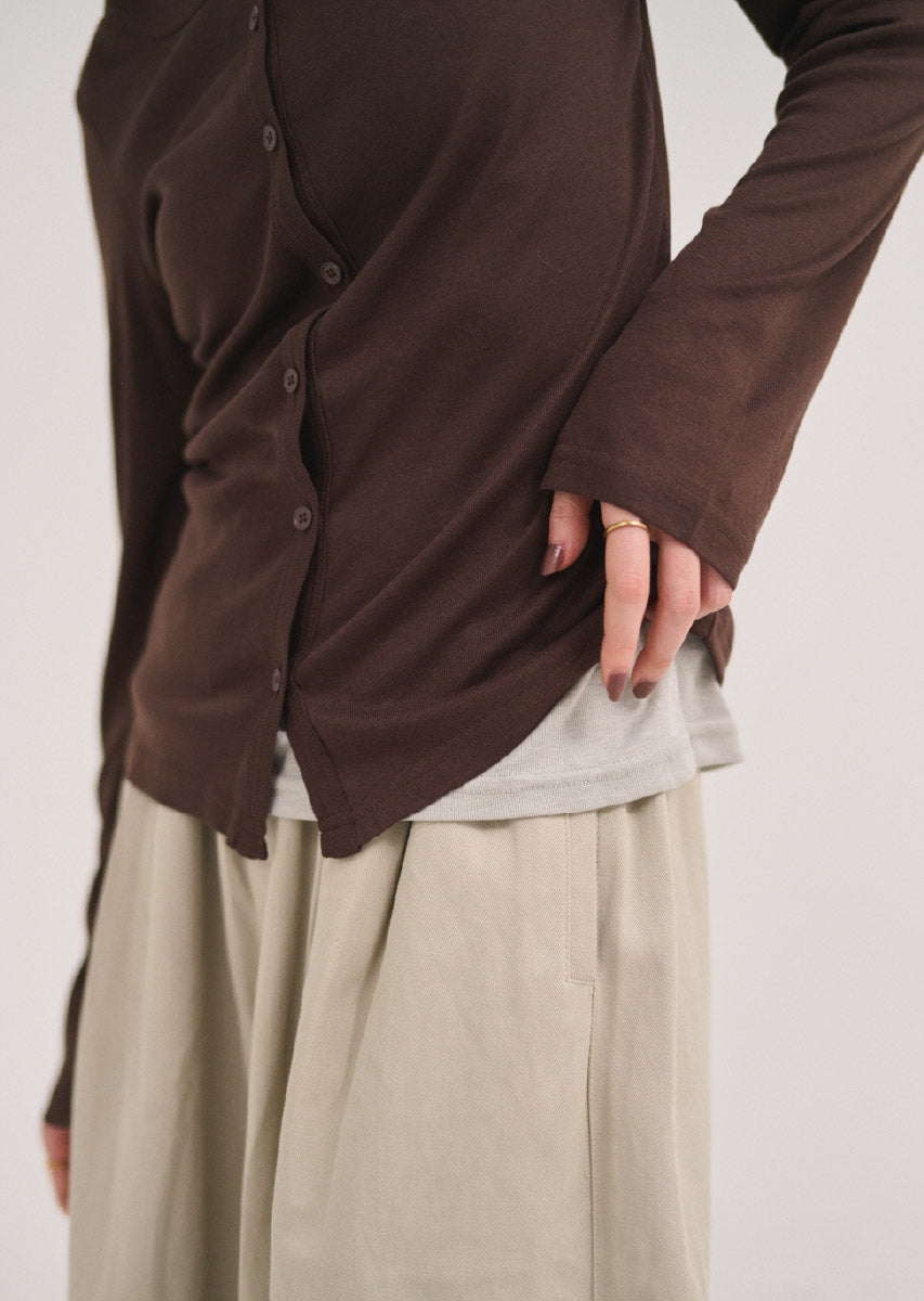 バイカラーソフトフィットカーディガン