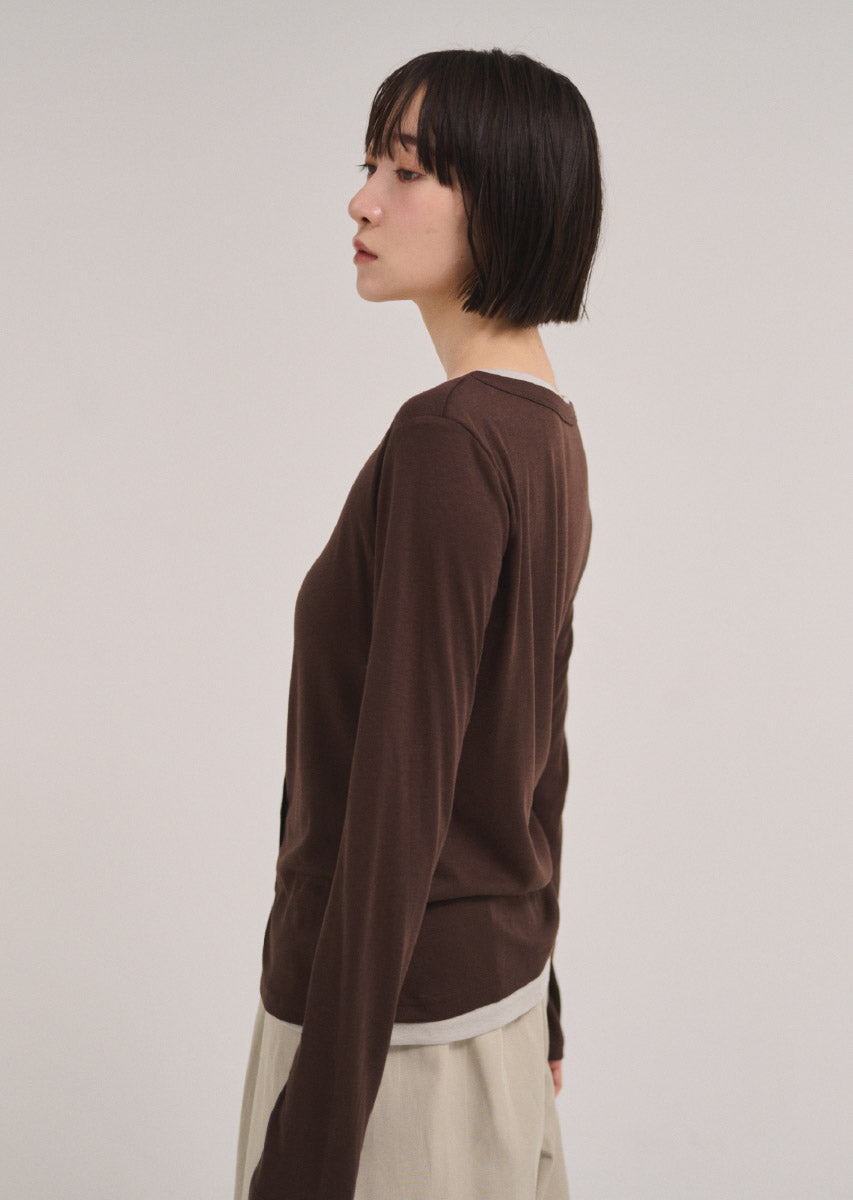 バイカラーソフトフィットカーディガン