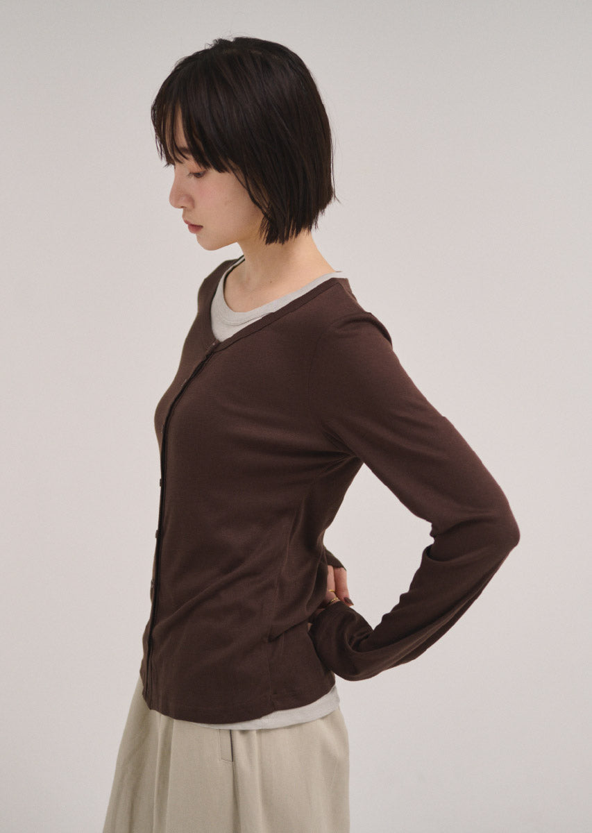 バイカラーソフトフィットカーディガン