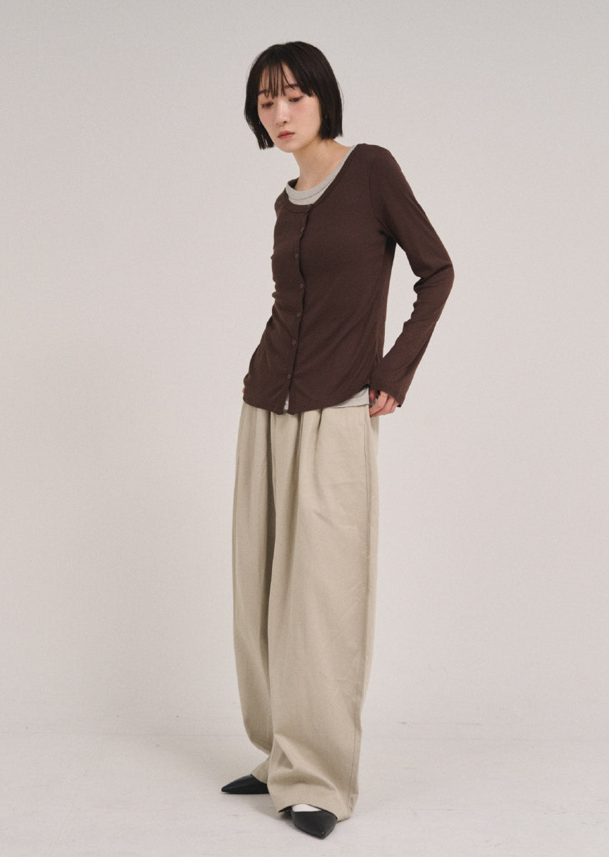 バイカラーソフトフィットカーディガン