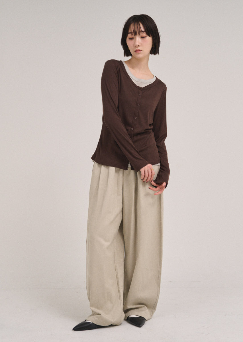 バイカラーソフトフィットカーディガン