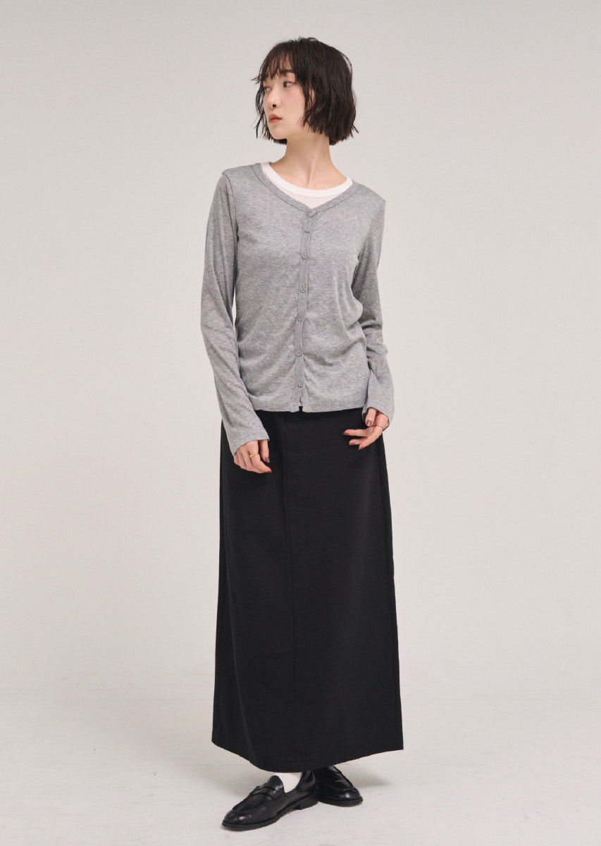 バイカラーソフトフィットカーディガン