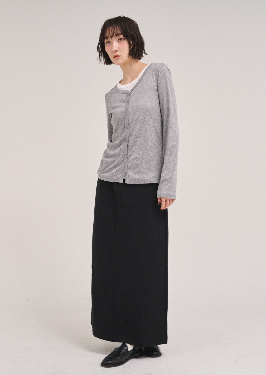 バイカラーソフトフィットカーディガン