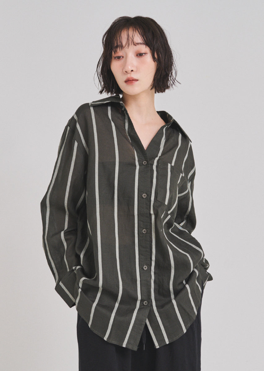 ストライプオーバーシャツ