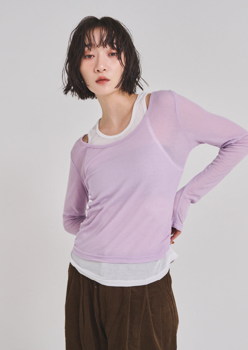 ロングスリーブレイヤードシアートップス