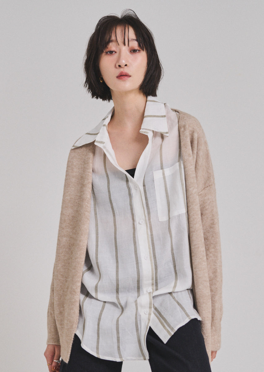ストライプオーバーシャツ