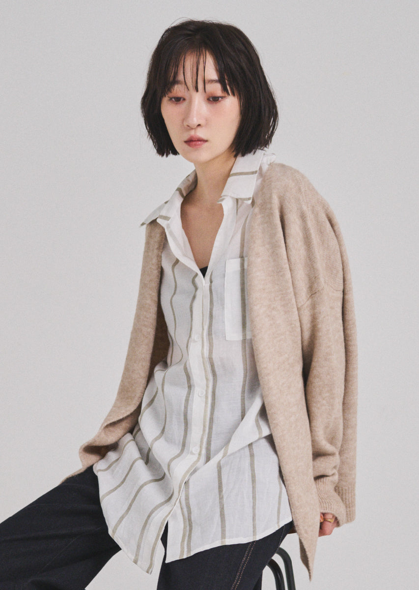 ストライプオーバーシャツ