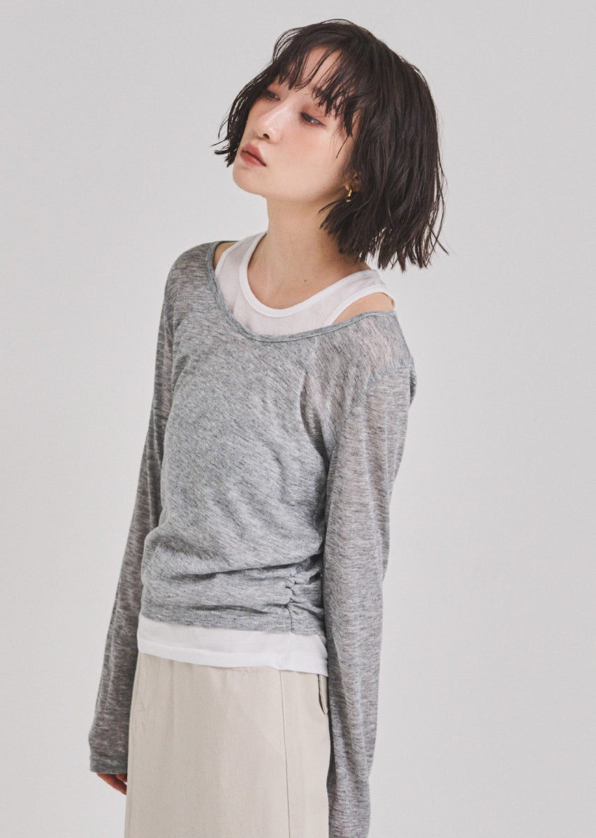 ロングスリーブレイヤードシアートップス