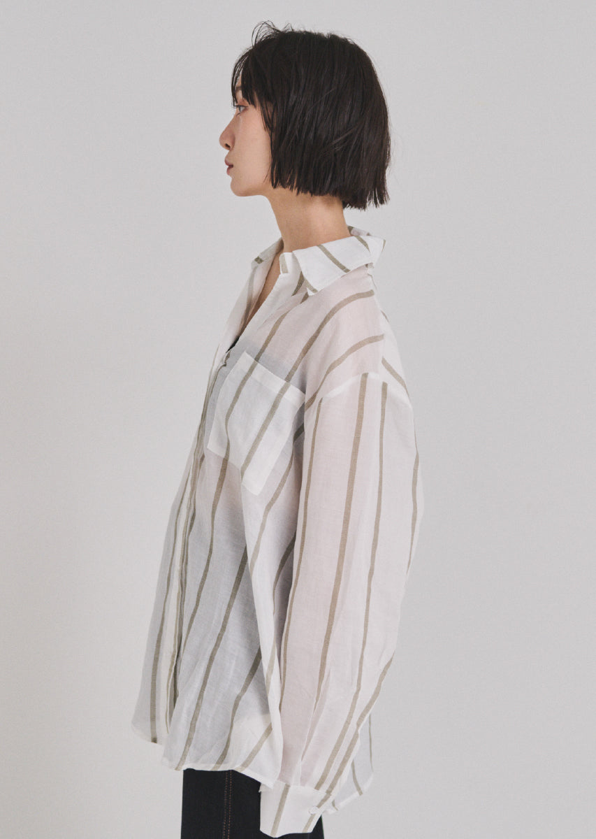 ストライプオーバーシャツ