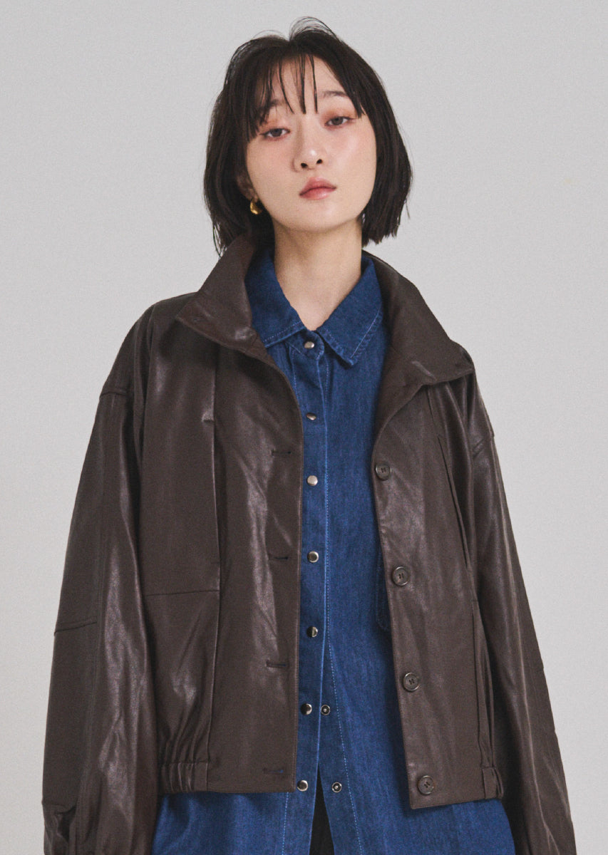 フェイクレザーオーバーブルゾン