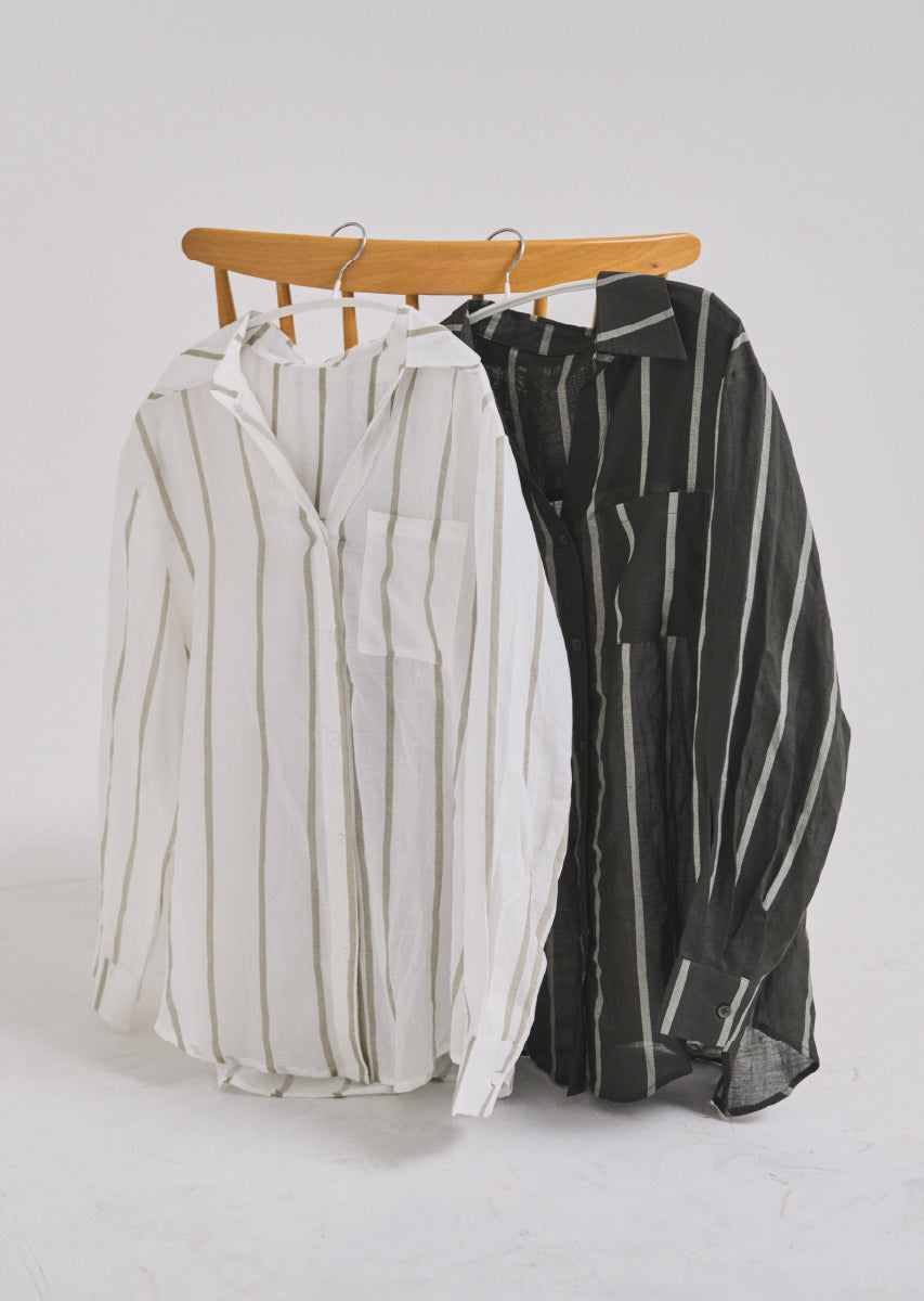 ストライプオーバーシャツ