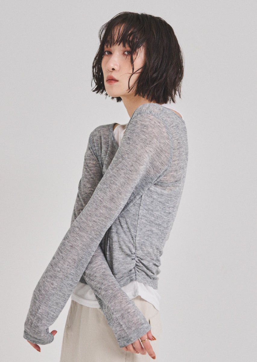 ロングスリーブレイヤードシアートップス