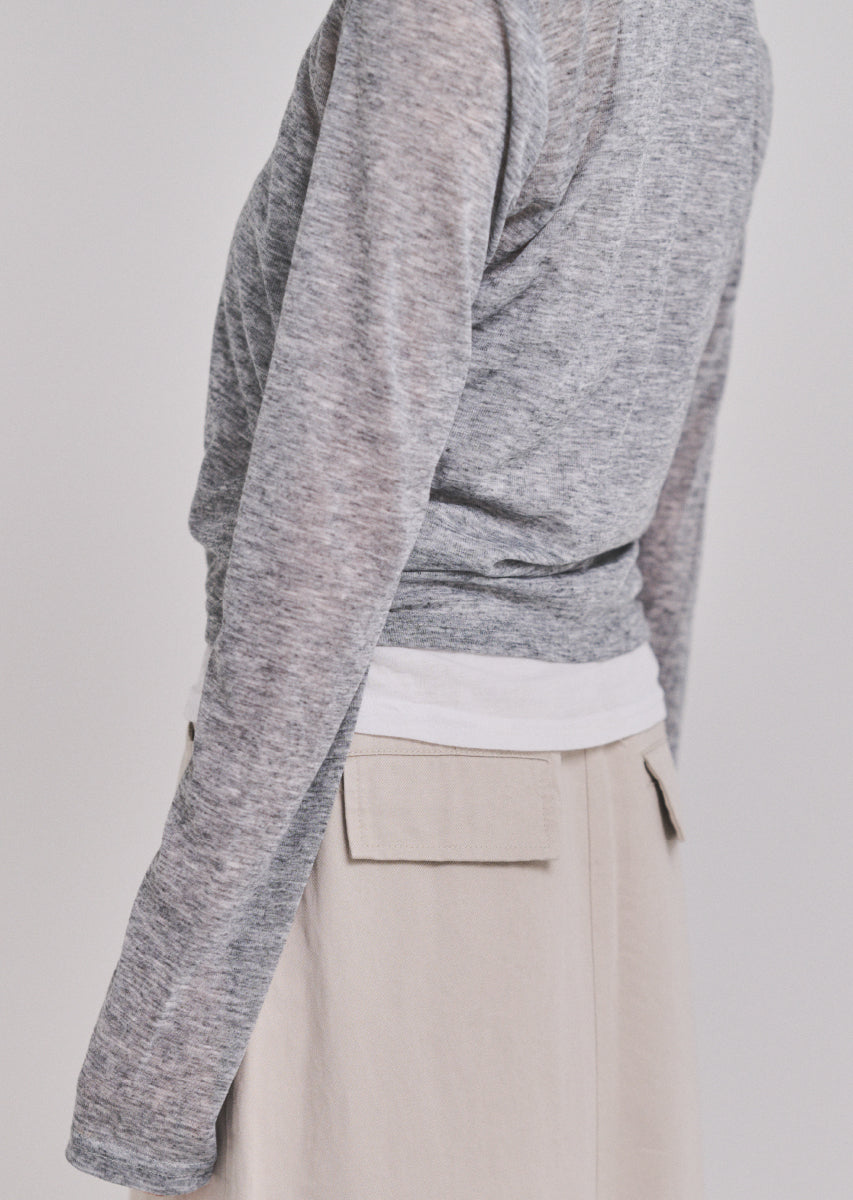 ロングスリーブレイヤードシアートップス