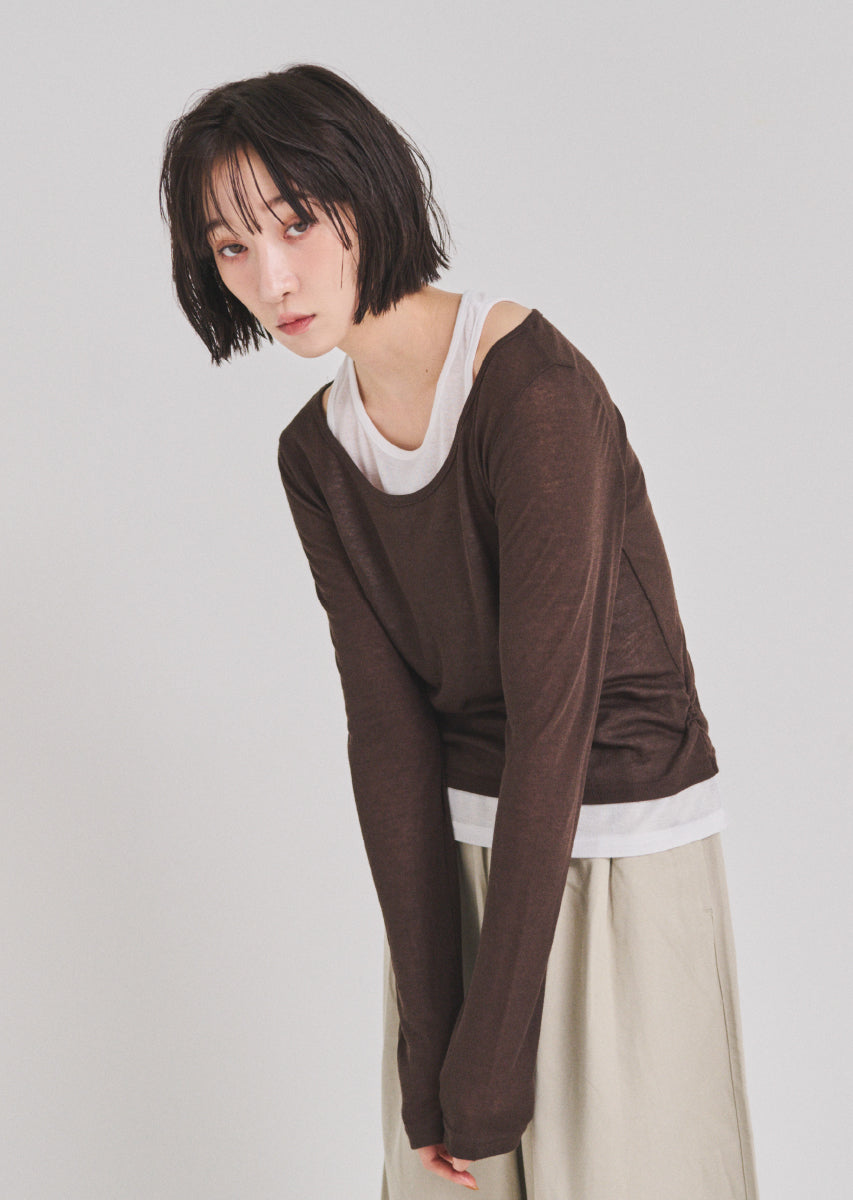 ロングスリーブレイヤードシアートップス