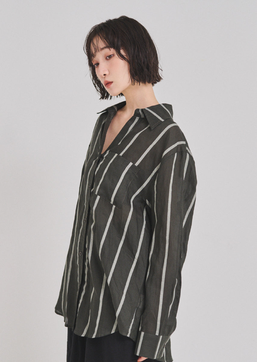 ストライプオーバーシャツ