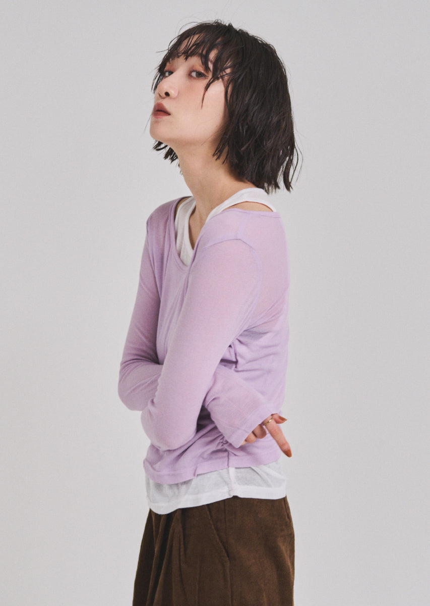 ロングスリーブレイヤードシアートップス