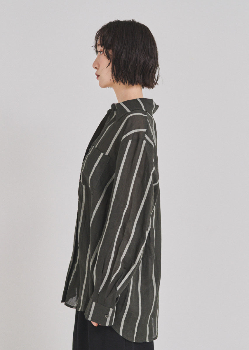 ストライプオーバーシャツ