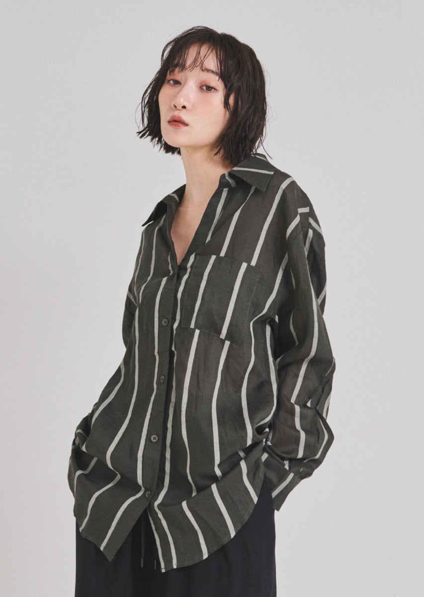 ストライプオーバーシャツ