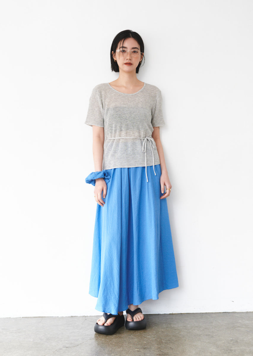 シュシュ付きAラインマキシスカート