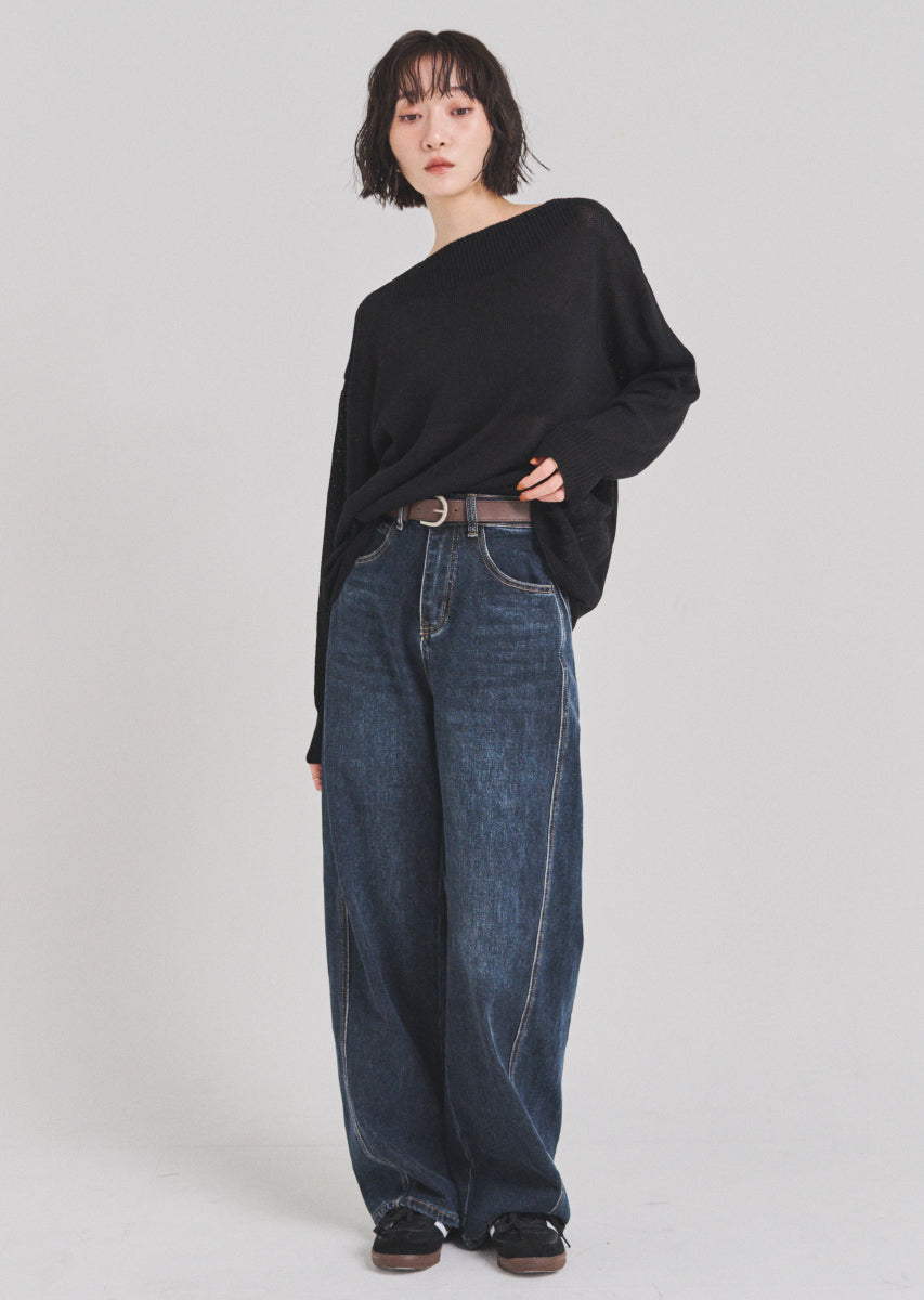 ベルトSETカーヴィーデニムパンツ