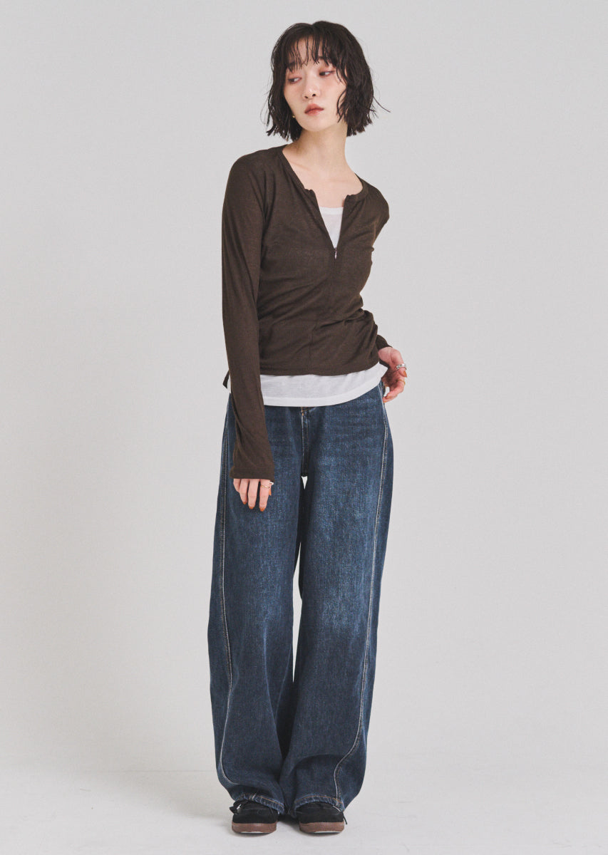 ベルトSETカーヴィーデニムパンツ