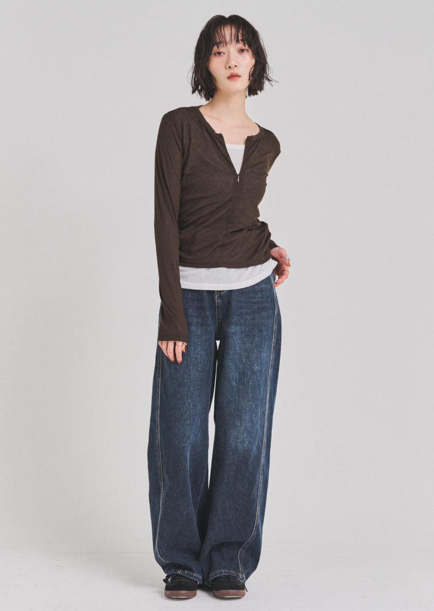 ベルトSETカーヴィーデニムパンツ