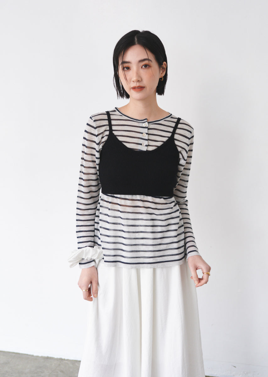 リブニットビスチェ