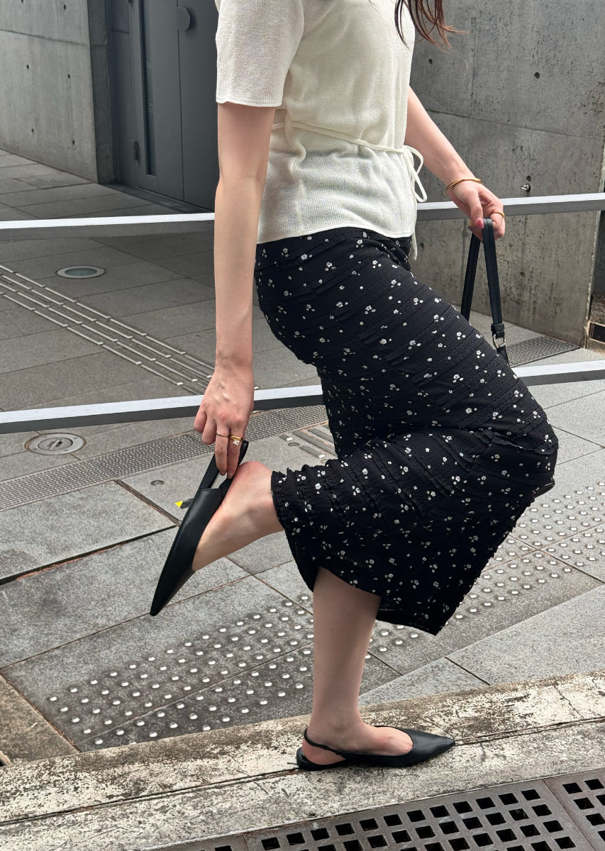 ストレッチレースフラワーロングスカート