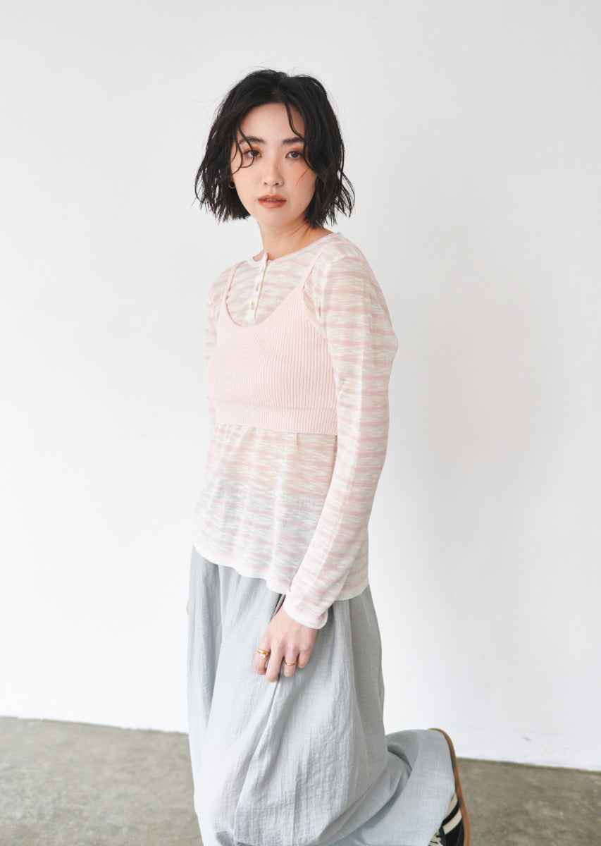 リブニットビスチェ