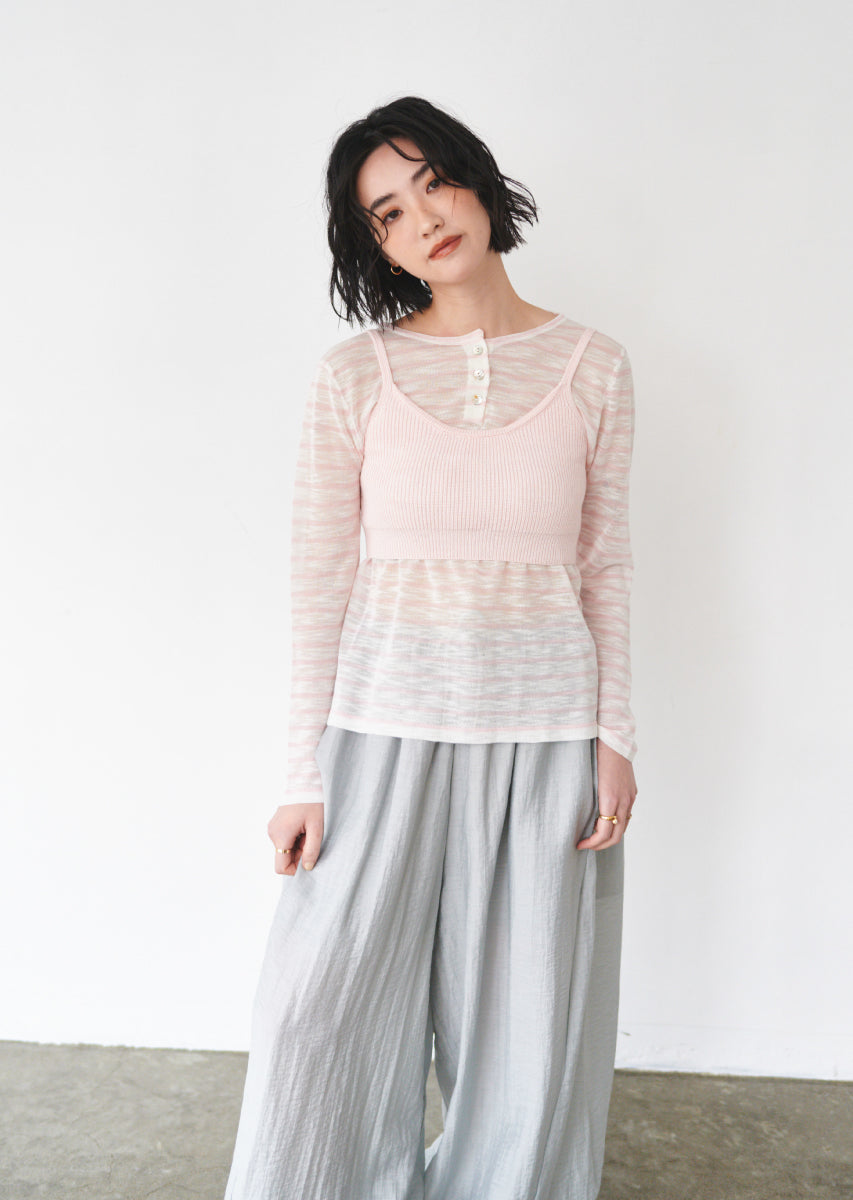 リブニットビスチェ