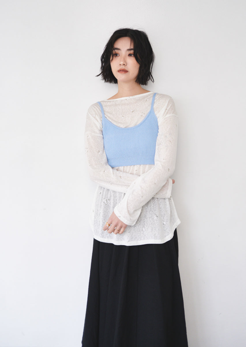 リブニットビスチェ