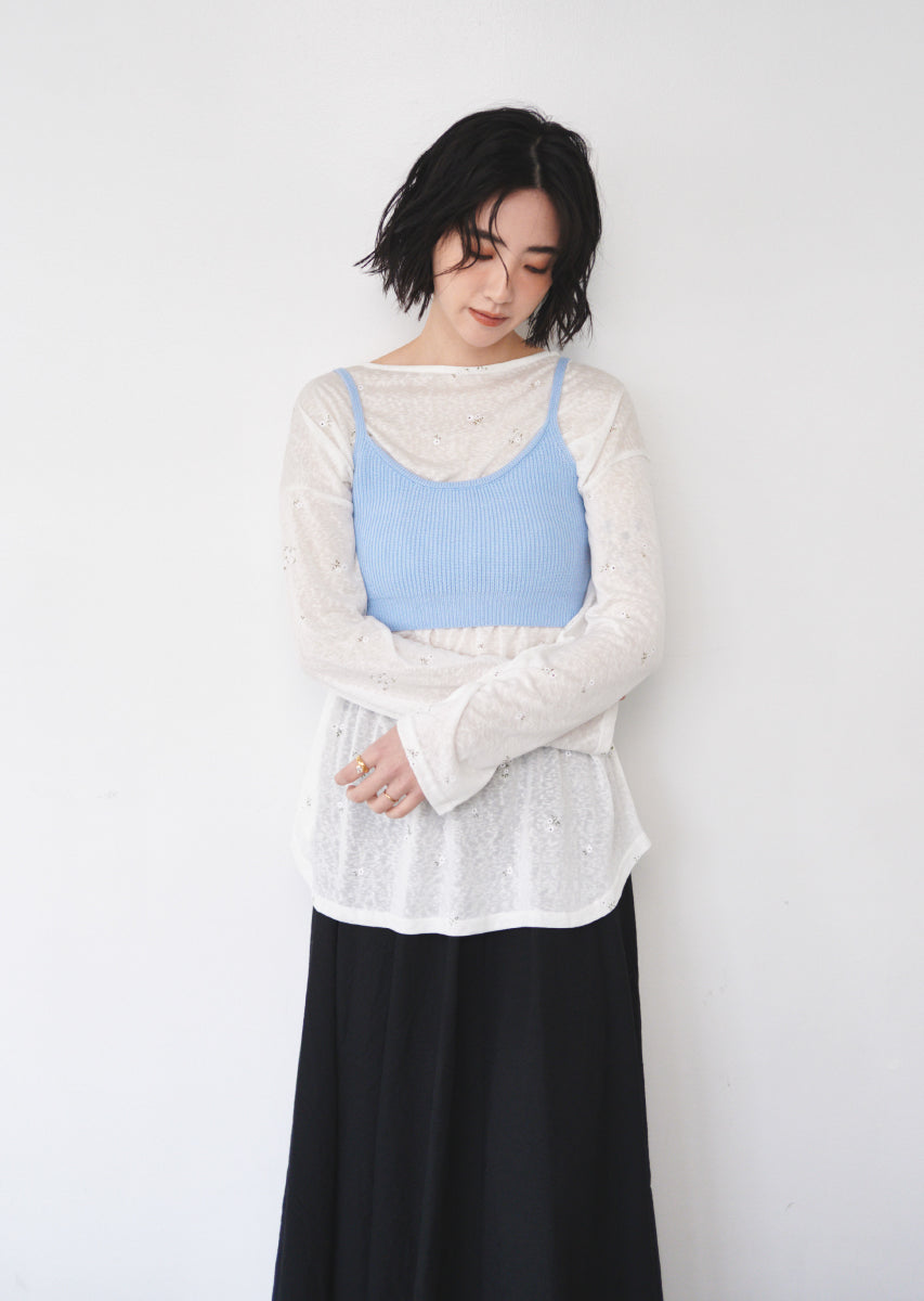 リブニットビスチェ