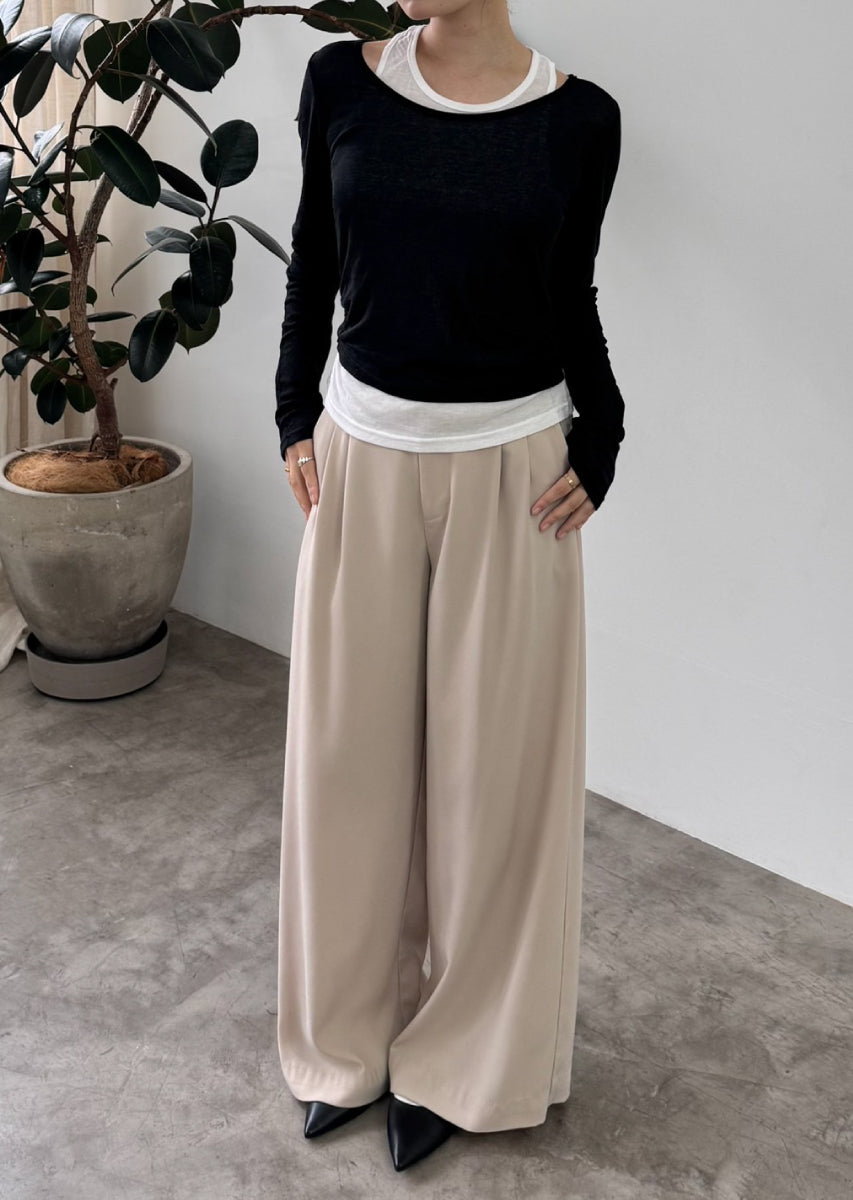 ロングスリーブレイヤードシアートップス