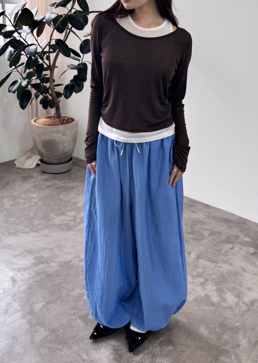 ロングスリーブレイヤードシアートップス