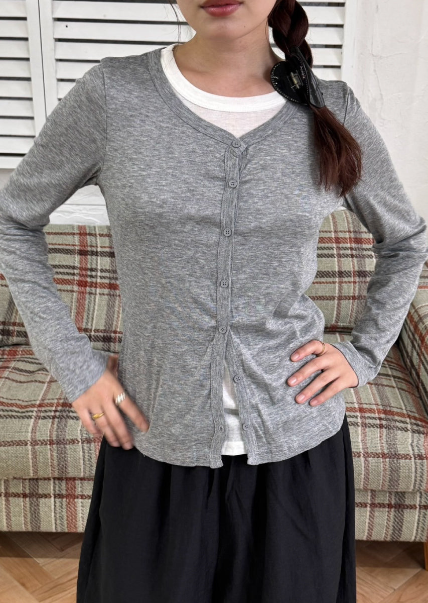 バイカラーソフトフィットカーディガン