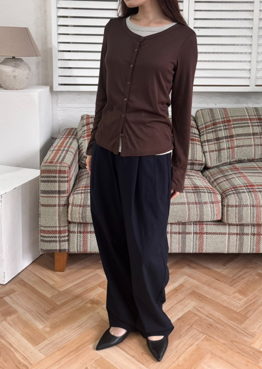 バイカラーソフトフィットカーディガン