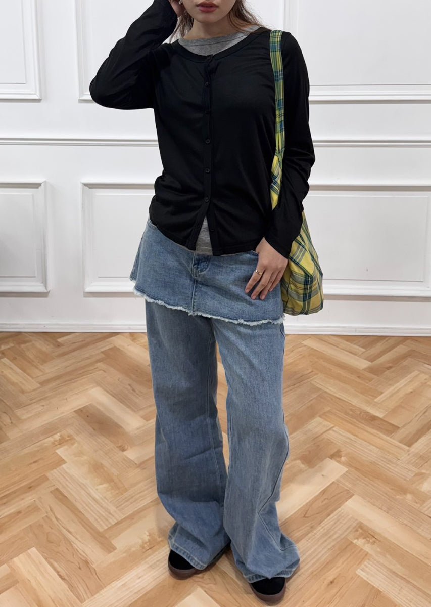 バイカラーソフトフィットカーディガン