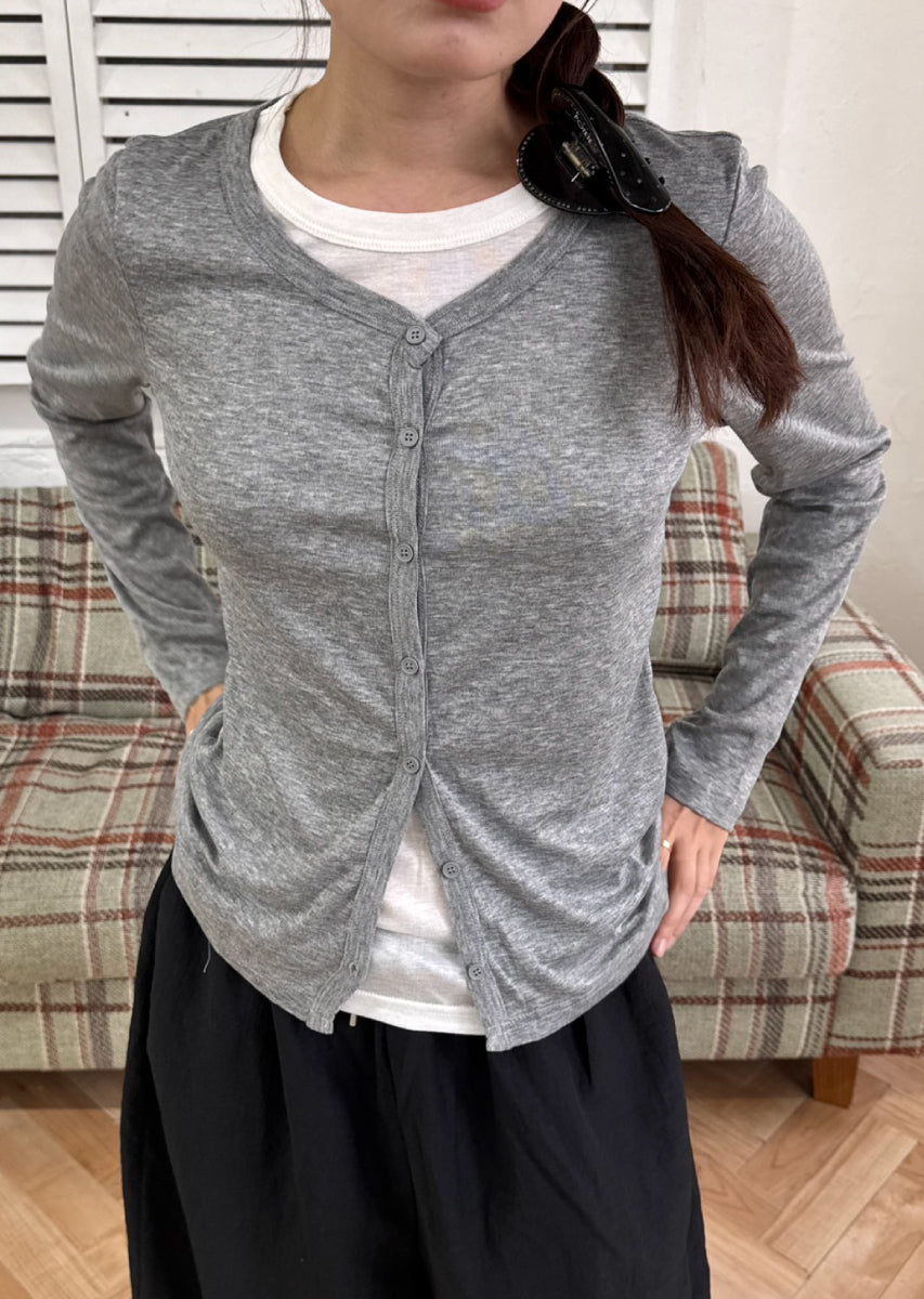 バイカラーソフトフィットカーディガン