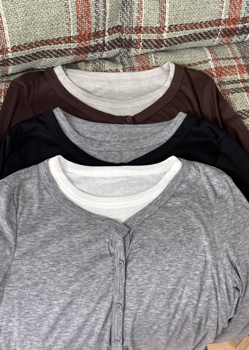 バイカラーソフトフィットカーディガン