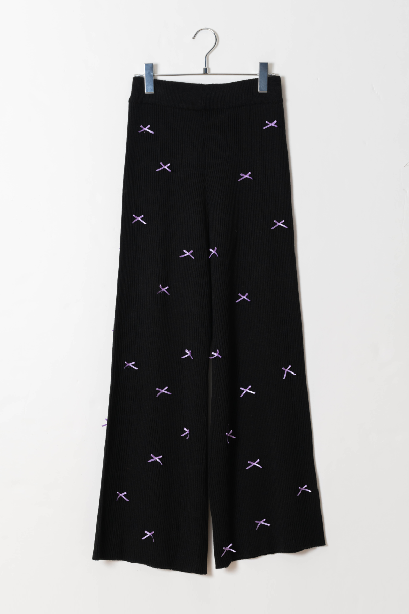 RIBBON RIB FLARE PANTS